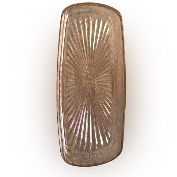 Vintage Glass Replacement Butter Dish Insert - Ribbed Sunburst Pattern - Picture 2 of 7